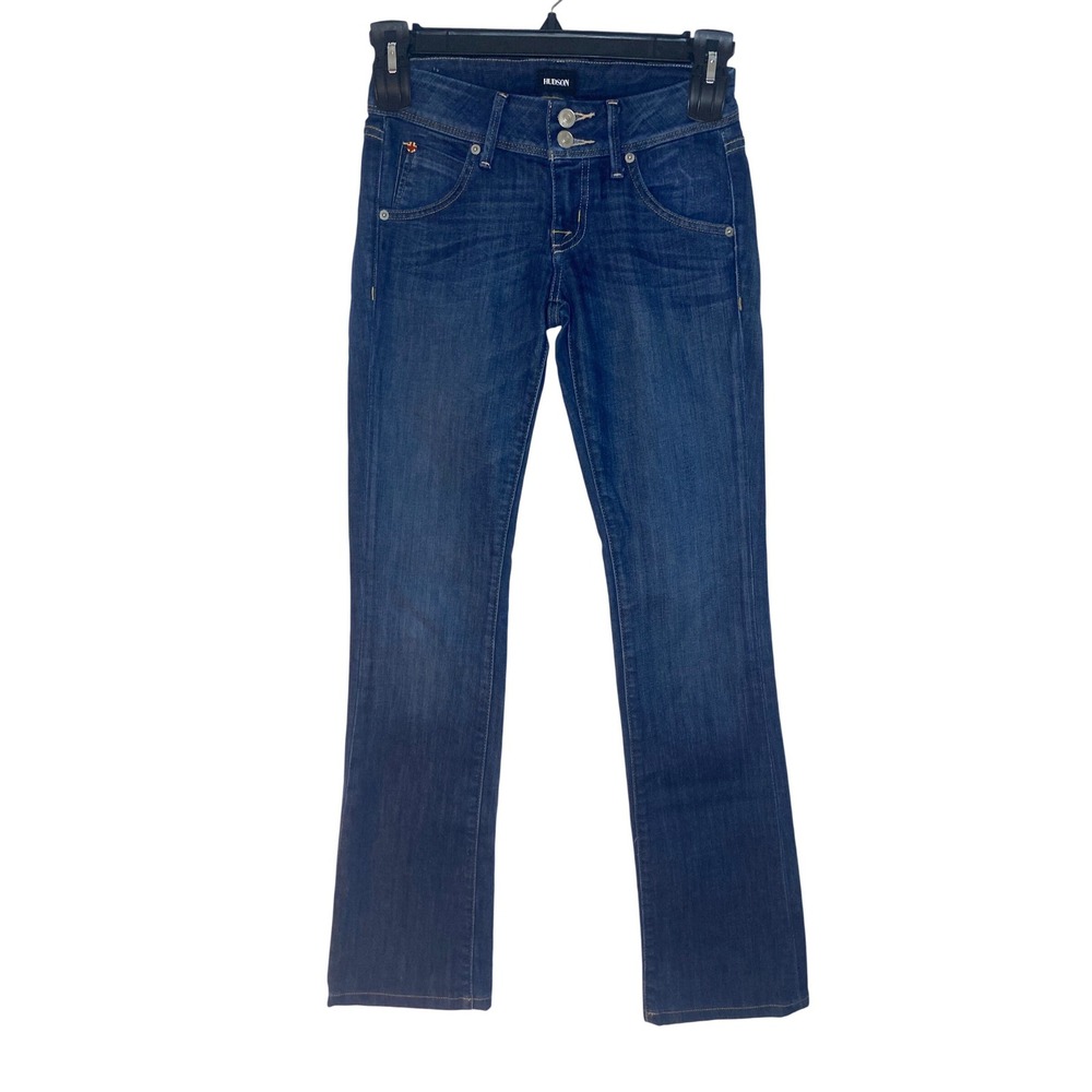 Hudson Womens Bootcut Jeans Dark Wash Double Button Flap Pocket Size 24 Low Rise